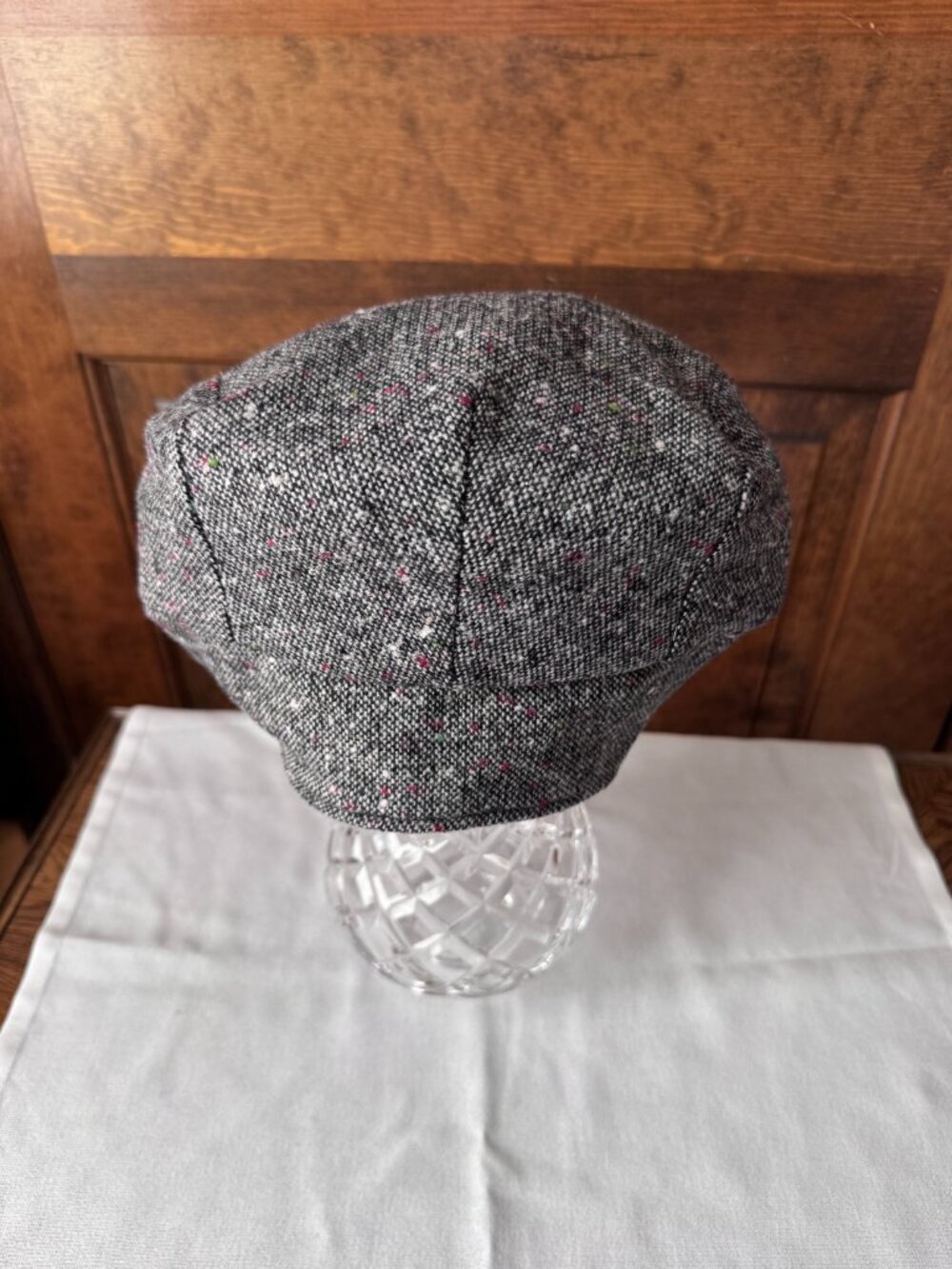 NWOT Black Tweed Jeff Cap w/Pull Down Flaps & Hidden Brim Snap Large - Picture 7 of 9